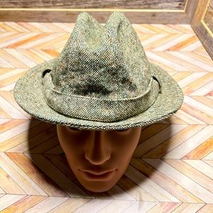 Donegal Handwoven Tweed Wool Fedora. Size 7 3/8